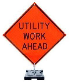 Dicke 48" Roll-Up Non-Reflective Vinyl Safety Traffic Sign