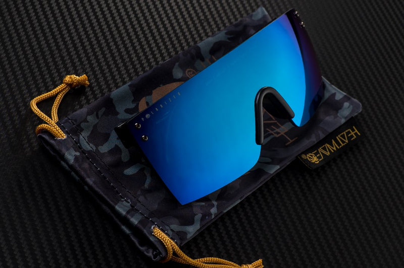 Heat Wave Lazer Face Sunglasses: Black Frame/Galaxy Lens Z87+ - HardHatGear