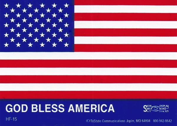 God Bless America Large American Flag Sticker #FF-17
