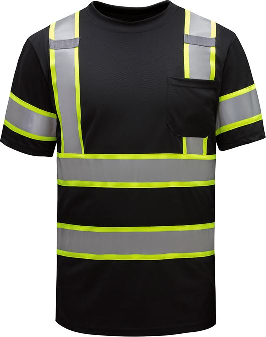 GSS Black Non-Ansi Two Tone Short Sleeve T-Shirt (Non-ANSI)
