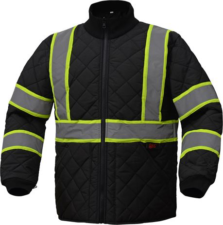 GSS Two-tone Quilted Jacket-Black #8009 - HardHatGear