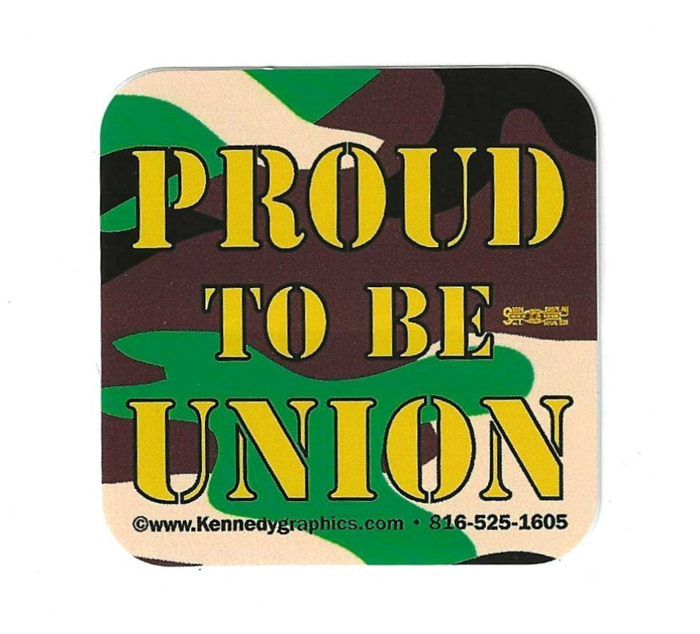 Proud To Be Union Camo Hard Hat Sticker #S69