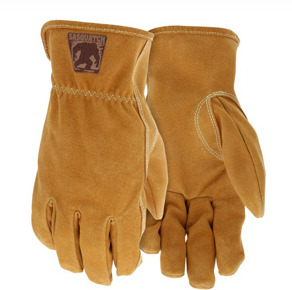 Sasquatch® Leather Driver Work Gloves Premium Grade Split Leather Sewn with Heat Resistant Aramid Keystone Thumb - HardHatGear