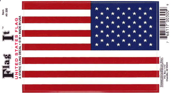 American Flag Window Static Cling #SC