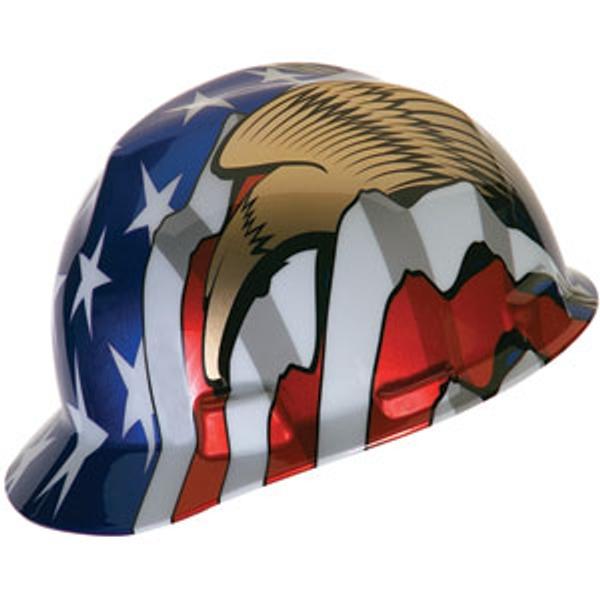 MSA Cap Hard Hat w/ USA Flag and Eagles #10052947 - HardHatGear