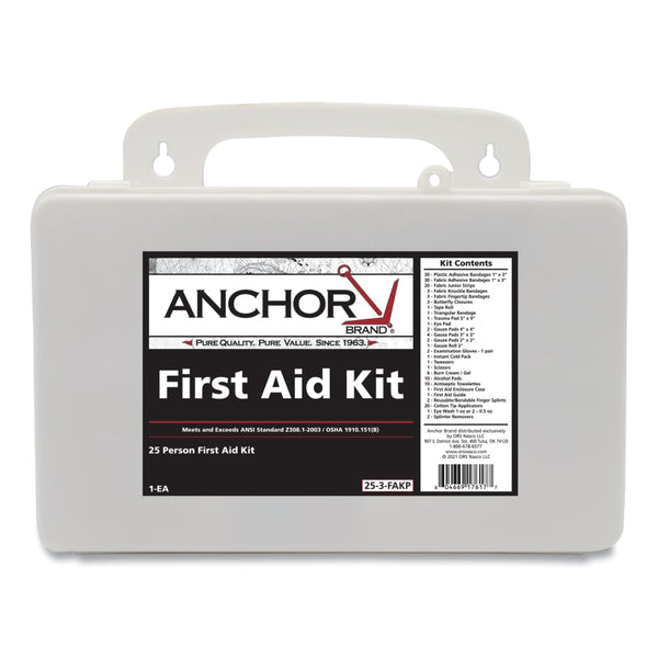 25 Person First Aid Kit, ANSI 2009, Metal Case 25-9-FAKM - HardHatGear