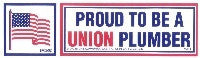 Proud to be a Union Plumber Hardhat Sticker