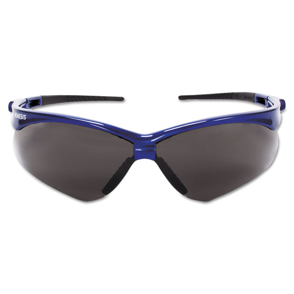 Nemesis Smoke Lens Blue Frame Safety Glasses #47387 - HardHatGear