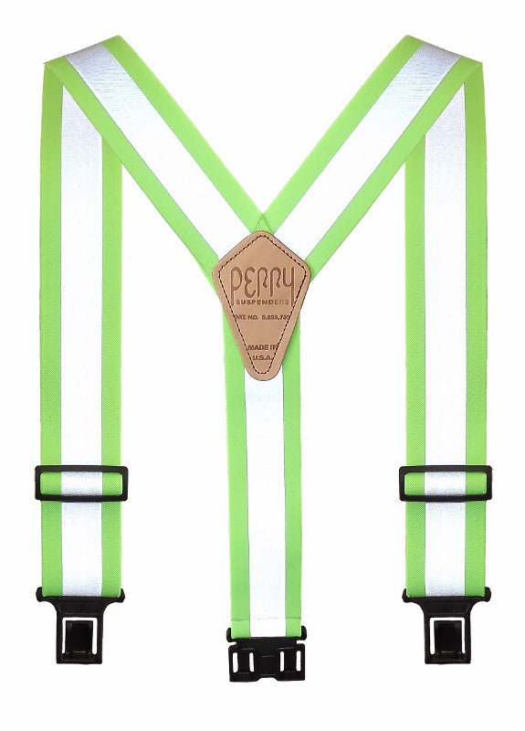 Perry Hi-Viz Lime Suspenders With Reflective Stripes - HardHatGear