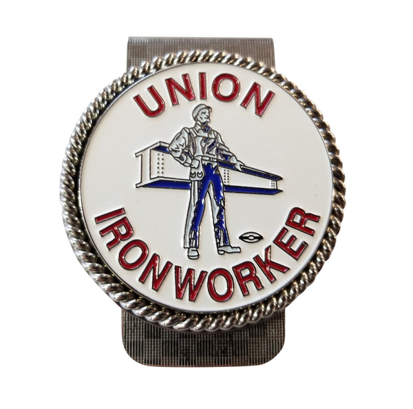 Union Ironworker Man and Beam Money Clip #BW-MC-MB - HardHatGear