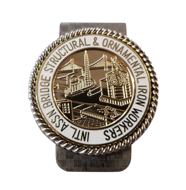 Union Ironworkers Int'l Logo in Gold Finish Money Clip #BW-MC-IWG - HardHatGear