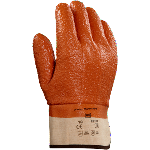 Ansell Winter Insulated Monkey Grip Vinyl Gloves #23-173