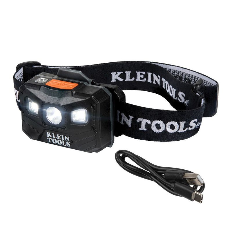 Klein Rechargeable Headlamp with Fabric Strap, 400 Lumens, All-Day Runtime