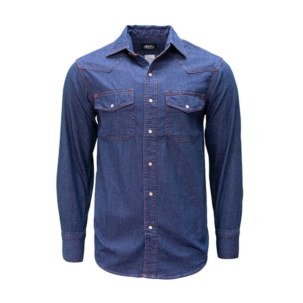 Key Snap Button, Western Style Denim Work Shirt 541.45 - HardHatGear