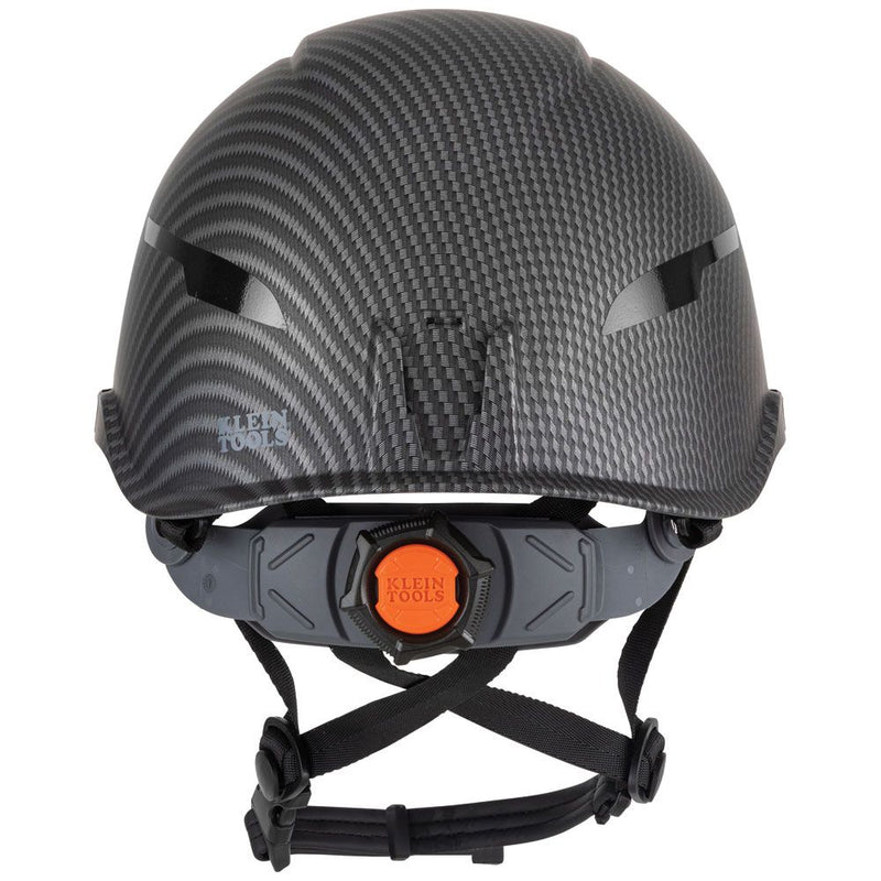 Klein Safety Helmet, Premium KARBN™ Pattern, Non-Vented, Class E, Headlamp