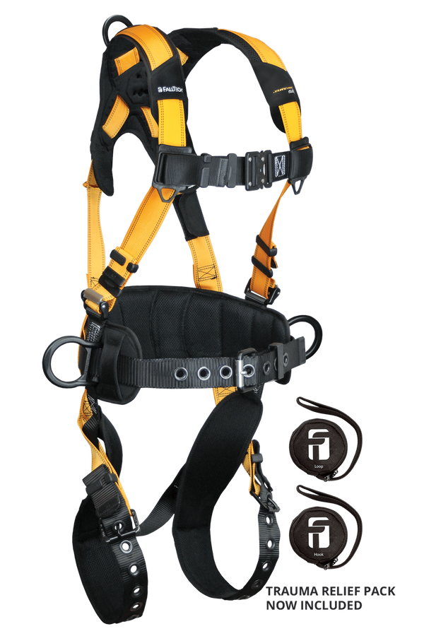 FallTech Journeyman Flex® Aluminum 3D Construction Belted Full Body Harness, Tongue Buckle Leg Adjustment #7035B - HardHatGear
