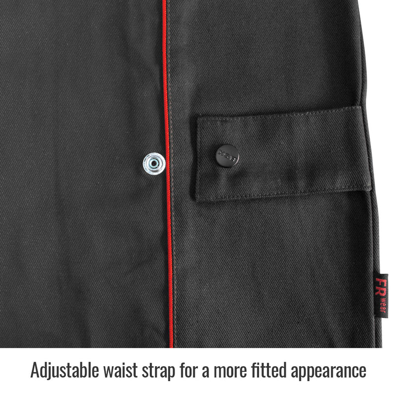 Black Stallion BX9C BSX® Contoured FR Cotton Welding Jacket, Black with Red Flames - HardHatGear