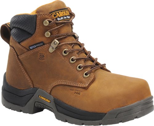 CAROLINA BROWN LEATHER LACE UP BOOT FOR WOMEN WITH SAFETY TOE