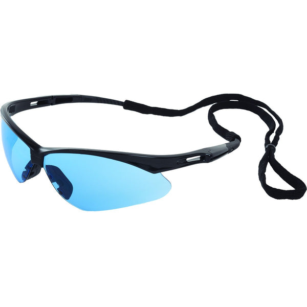 ERB Octane Black Light Blue Safety Glasses #15329 - HardHatGear