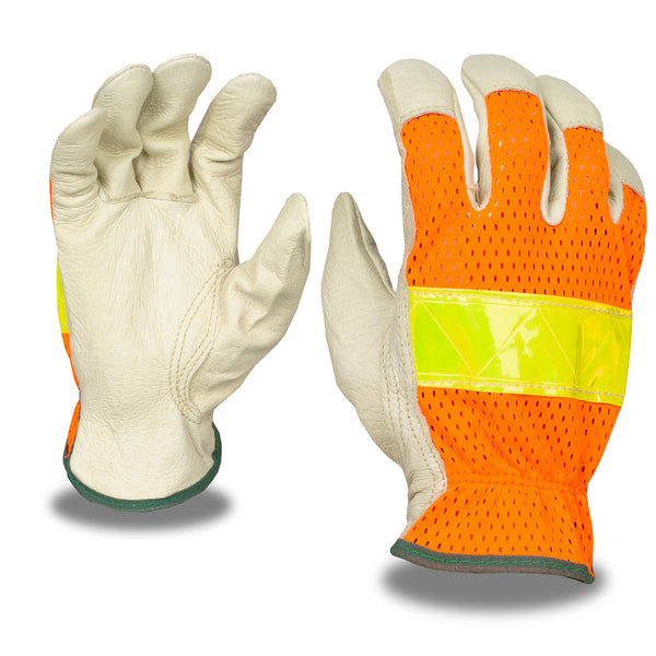 Cordova Safety Driver, Pigskin, Premium, Grain, Hi-Vis Glove #F8805- Dozen
