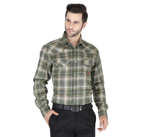 Forge Fr Men's Sage Green Plaid Long Sleeve Shirt - MFRPLDS231 - HardHatGear
