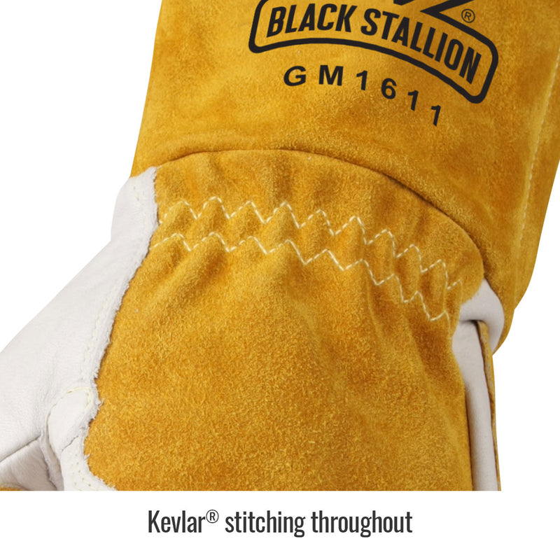 Black Stallion Cowhide MIG Glove with Reinforced Palm & Thumb - HardHatGear