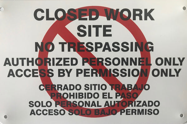 Aluminum Closed Work Site Signs - HardHatGear