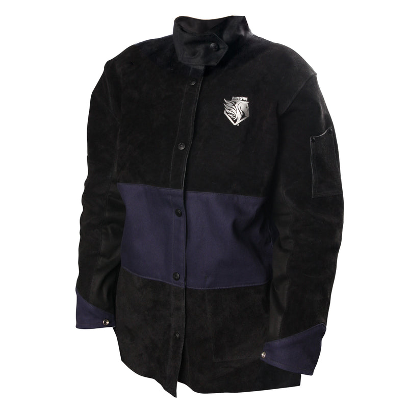 Black Stallion AngelFire® Women's Hybrid Welding Jacket, Navy & Black - HardHatGear