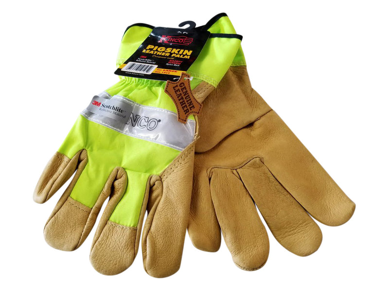 Kinco Pigskin Leather Palm Hi-Viz Work Glove