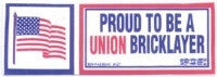 Proud to be a union brick layer hard hat sticker