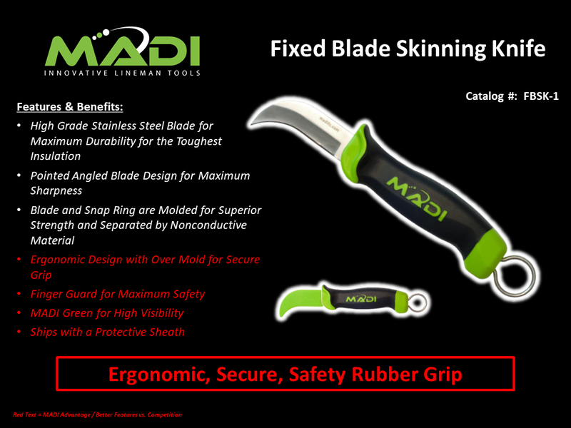MADI Fixed Blade Skinning Knife FBSK-1 - HardHatGear