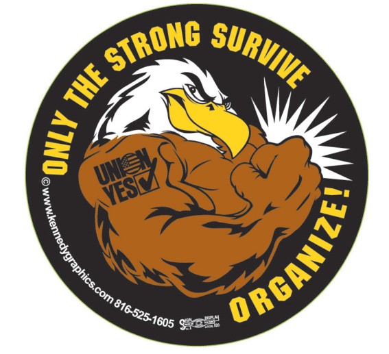 Only The Strong Survive  Eagle Hard Hat Sticker