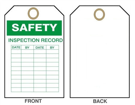Safety Inspection Record Tag - HardHatGear