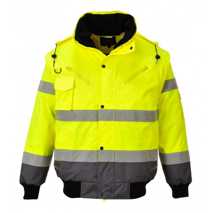High Visibility contrast bomber jacket yellow/navy - C465 - PORTWEST
