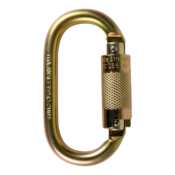 KStrong® Oval Quarter Turn Locking Steel Carabiner (ANSI) - HardHatGear