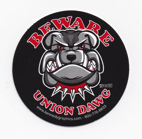 Beware of Union Dawg Hard Hat Sticker #S97 - HardHatGear
