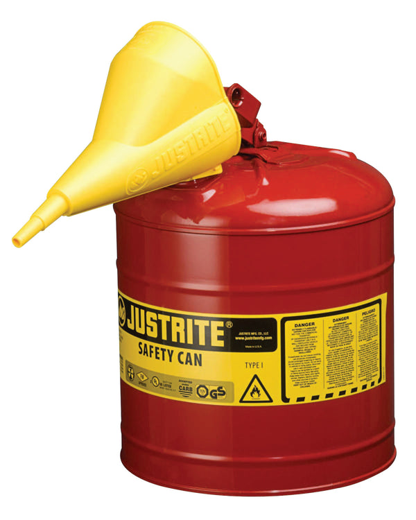 Justrite® Type I Safety Can w/ Im Easy Funnel - HardHatGear
