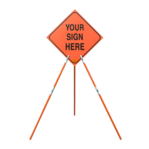 Dicke Safety Tripod Stand for Roll-Up and Rigid Signs #T55 - HardHatGear