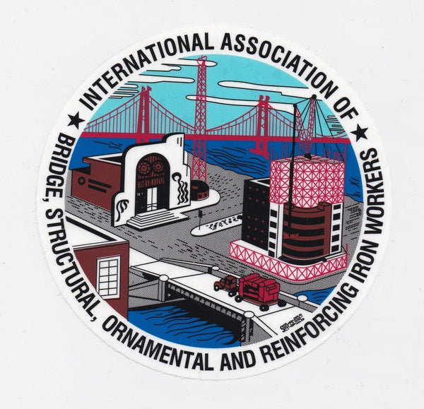 Ironworkers International Logo Hard Hat Sticker - HardHatGear