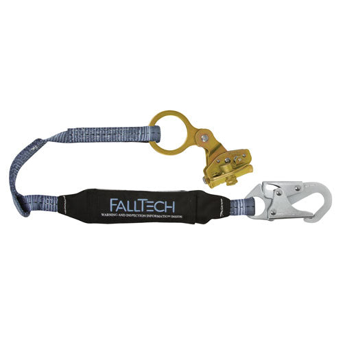 FallTech Hinged Trailing Rope Adjuster with 3' ViewPack® Energy Absorbing Lanyard #8358 (Discontinued) - HardHatGear