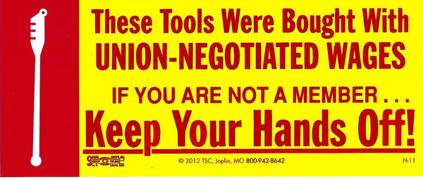 Keep Your Hands Off! w/Glasscutter Toolbox Decal #H-11 - HardHatGear