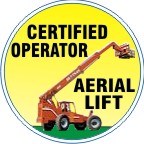Certified Operator Aerial Lift Hard Hat Marker HM-107 - HardHatGear