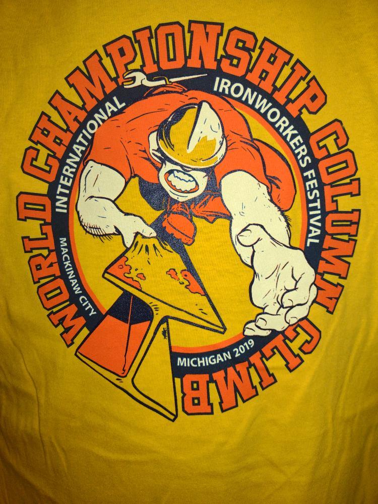 2019 International Ironworker's Festival World Championship Column Climb T-Shirt - HardHatGear