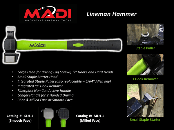 MADI Lineman Hammer 35oz - HardHatGear