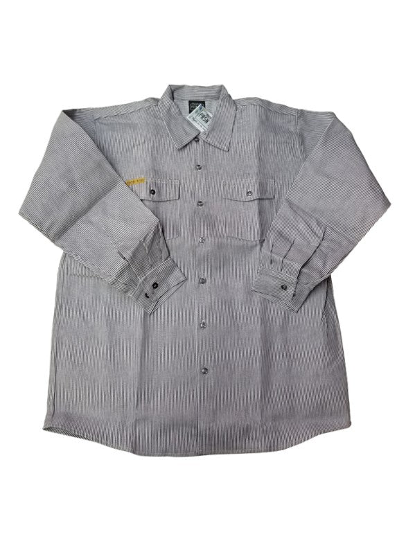 Prison Blues USA Hickory Long-Sleeve Button-Front Shirt - HardHatGear