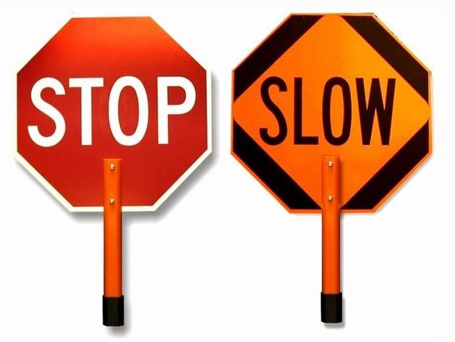 Dicke 18" Reflective Stop/Slow Sign Paddles