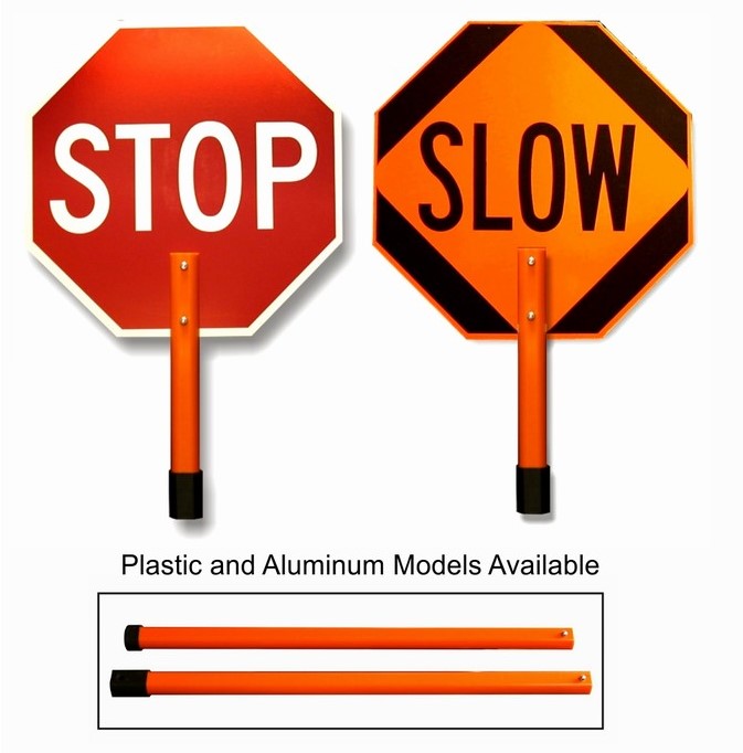 Dicke Stop/Slow Sign 5' Plastic Extension Handle