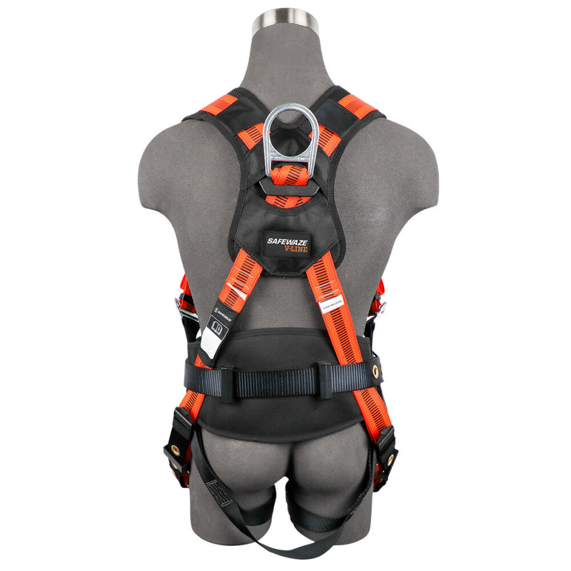 Safewaze V-Line Construction Harness: 3D, QC Chest, TB Legs