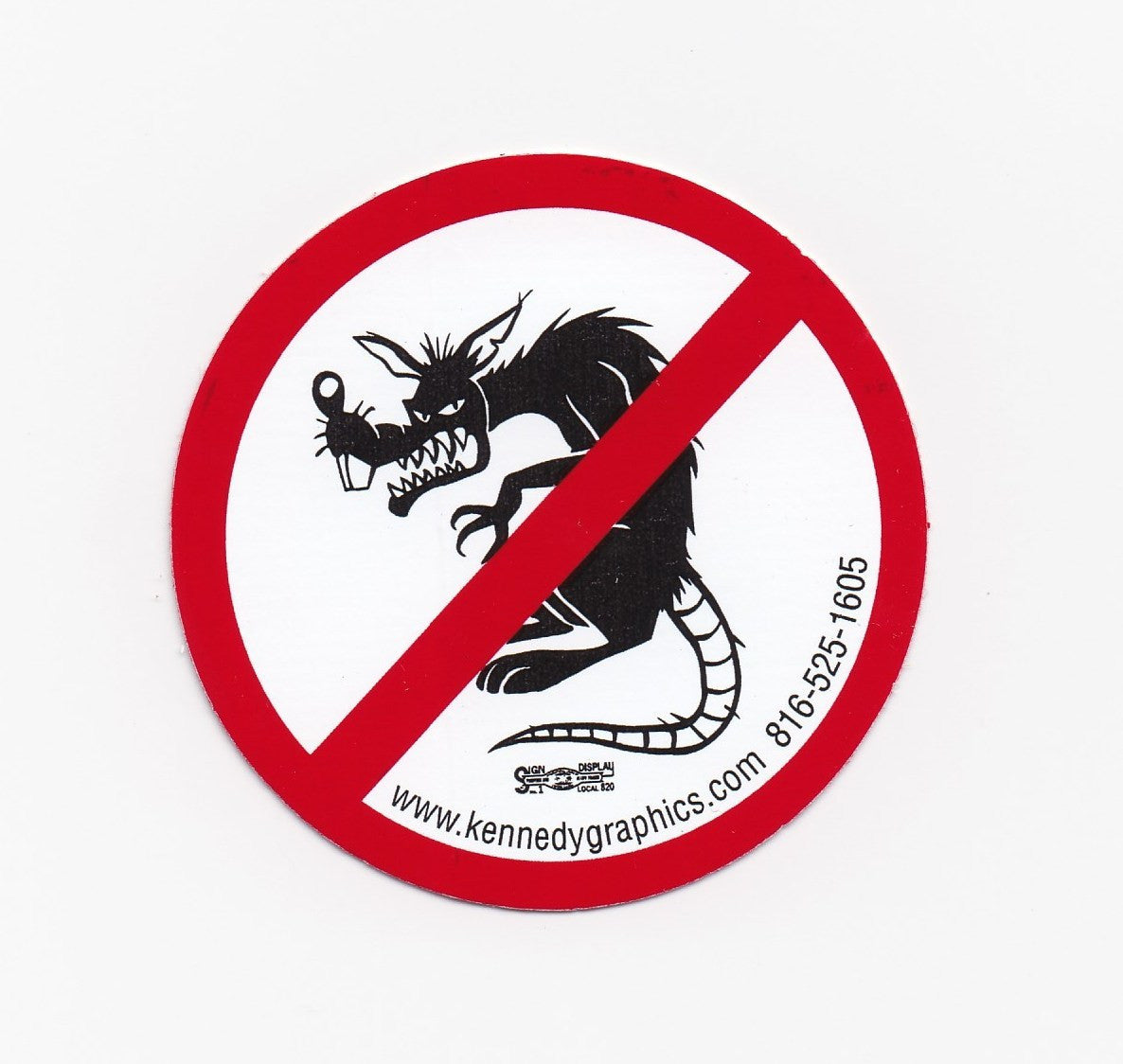 No Raggedy Ass Rats Hard Hat Sticker #S103