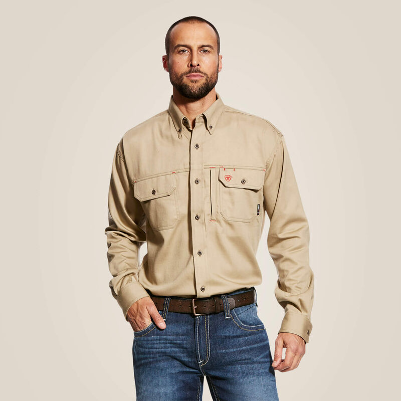 Ariat FR Solid Vent Work Shirt- Tan